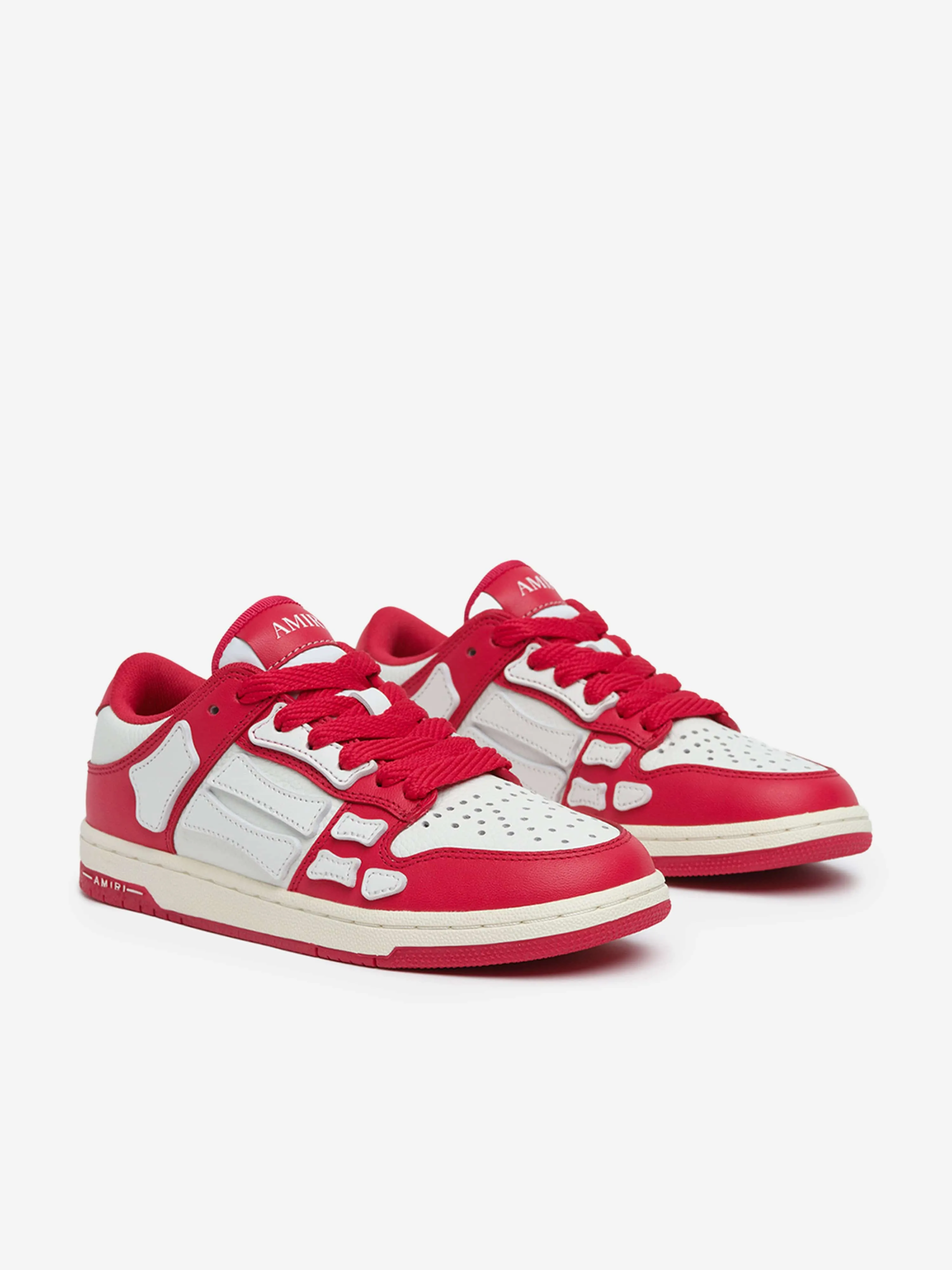 Kinder Leder-Sneaker mit niedrigem Schaft in Rot