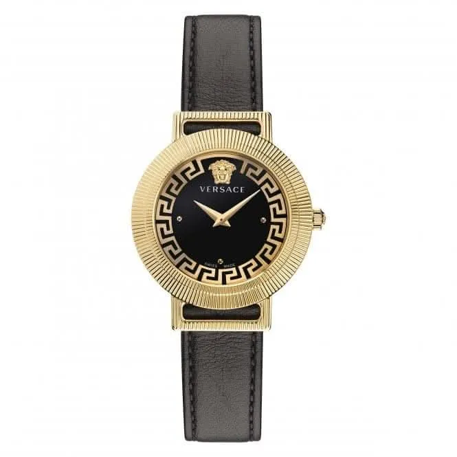 Damen Greca Chic Goldfarbene Schwarze Uhr VE3D00322