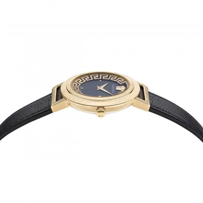 Damen Greca Chic Goldfarbene Schwarze Uhr VE3D00322