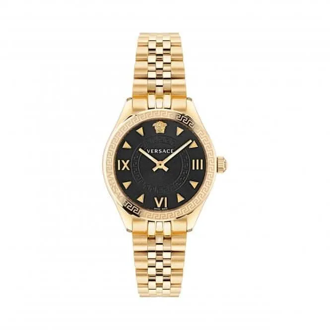 Damen Hellenyium Uhr mit Goldton und schwarzem Zifferblatt VE2S00622