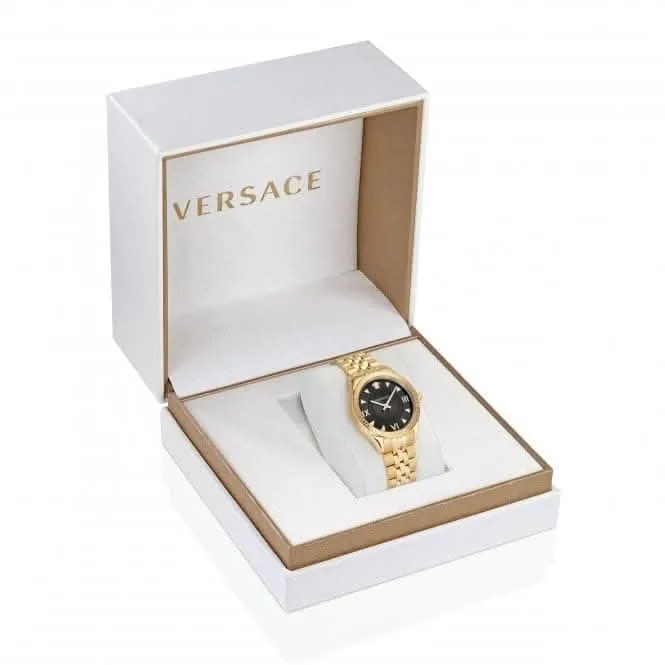 Damen Hellenyium Uhr mit Goldton und schwarzem Zifferblatt VE2S00622