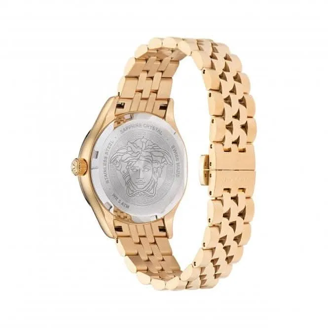 Damen Hellenyium Uhr mit Goldton und schwarzem Zifferblatt VE2S00622