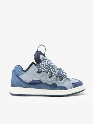 Lanvin Kids Denim und Leder Curb Sneaker