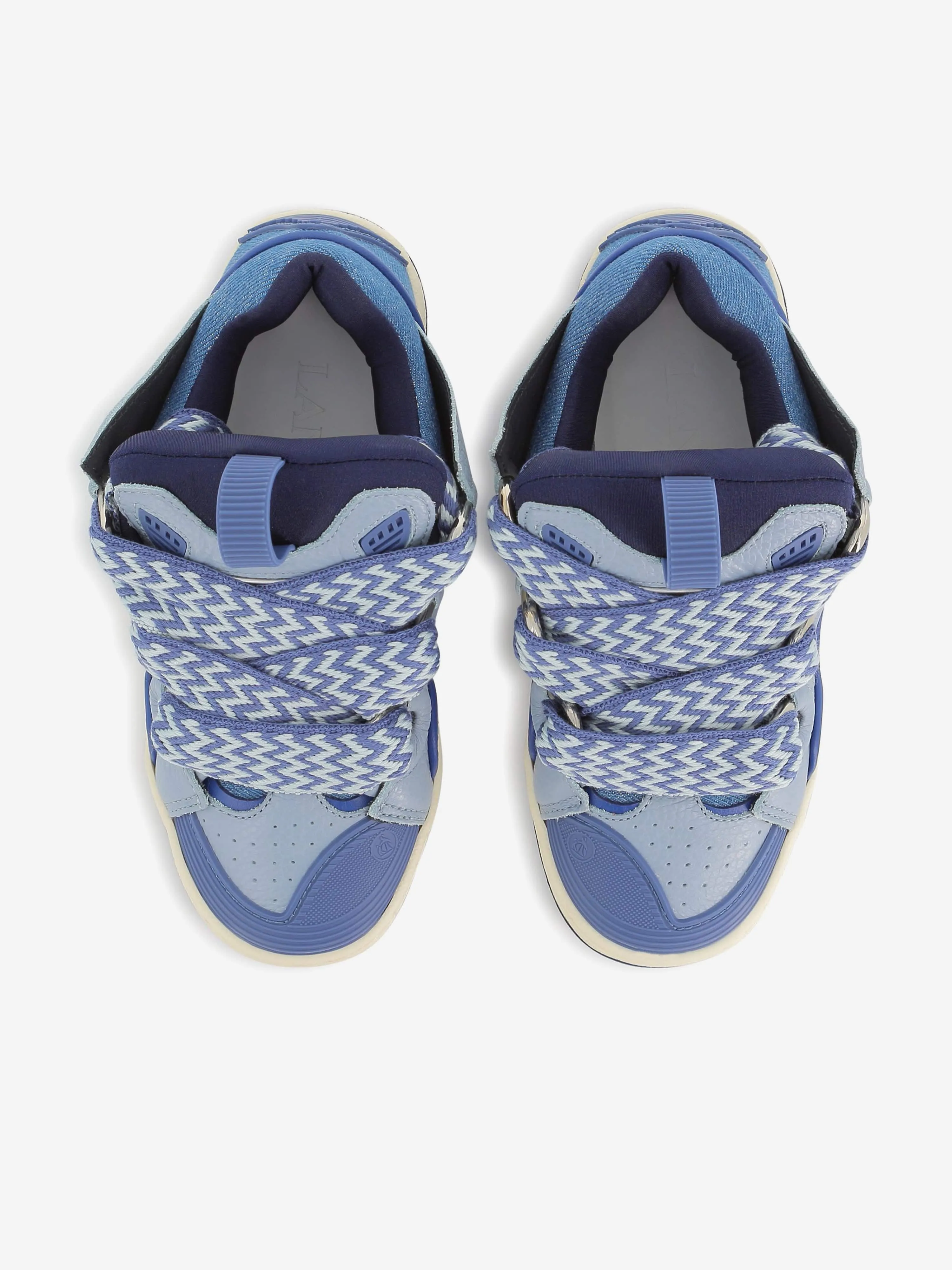 Lanvin Kids Denim und Leder Curb Sneaker
