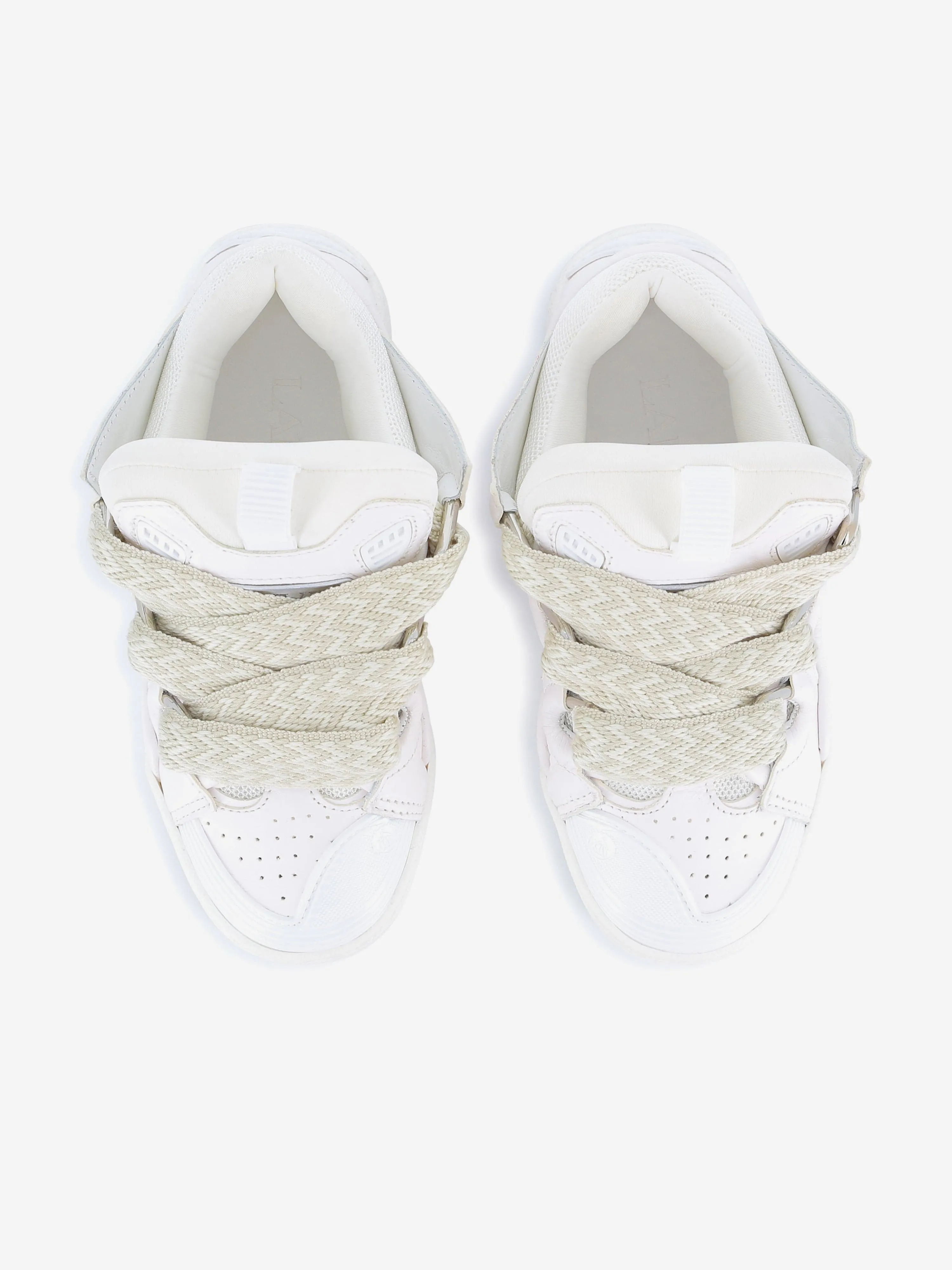 Lanvin Kids Leder Curb Sneaker in Weiß