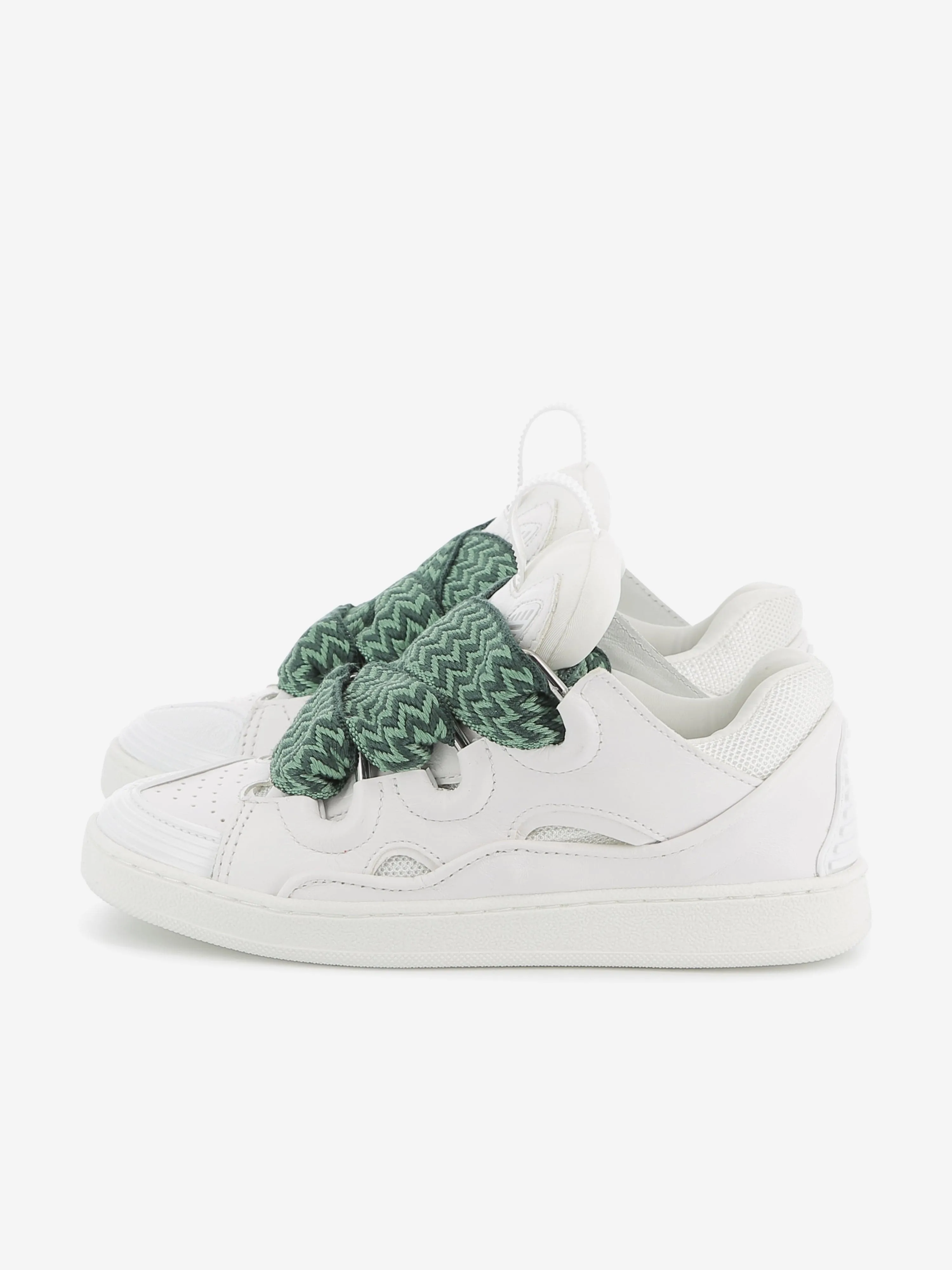 Lanvin Kids Leder Curb Sneaker in Weiß