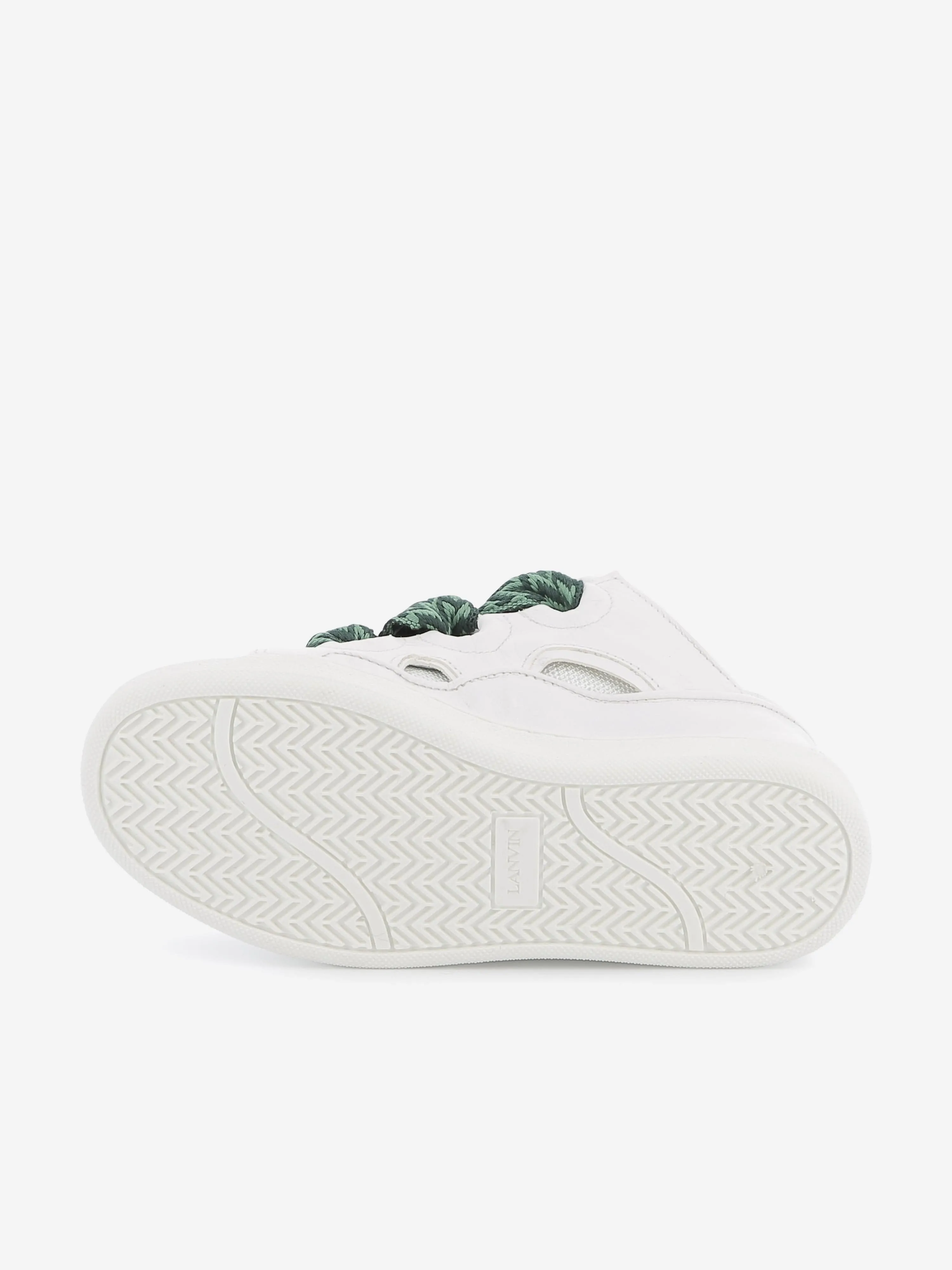 Lanvin Kids Leder Curb Sneaker in Weiß
