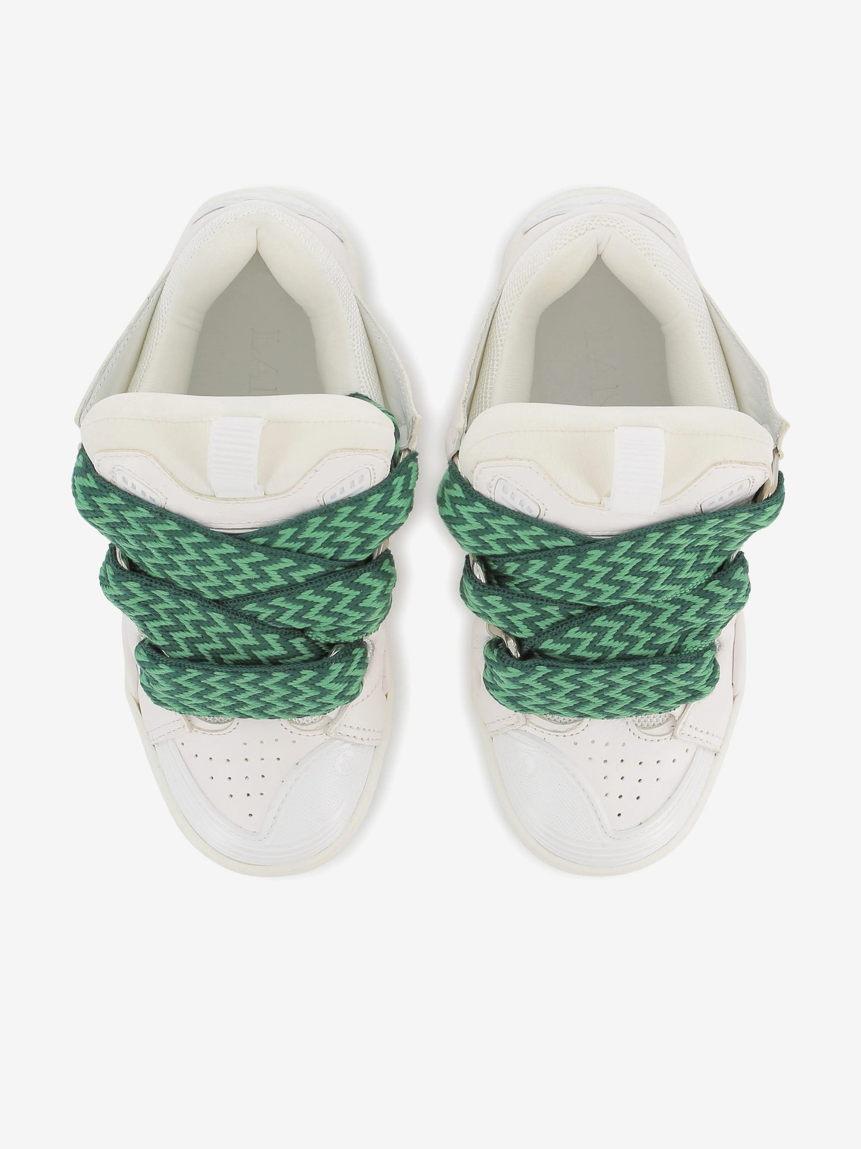 Lanvin Kids Leder Curb Sneaker in Weiß