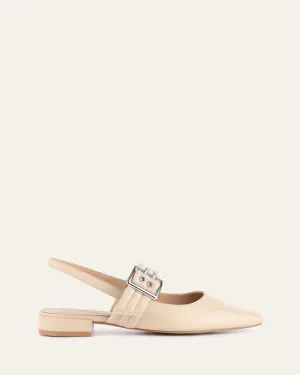 LONDON CASUAL FLATS SAND LEDER