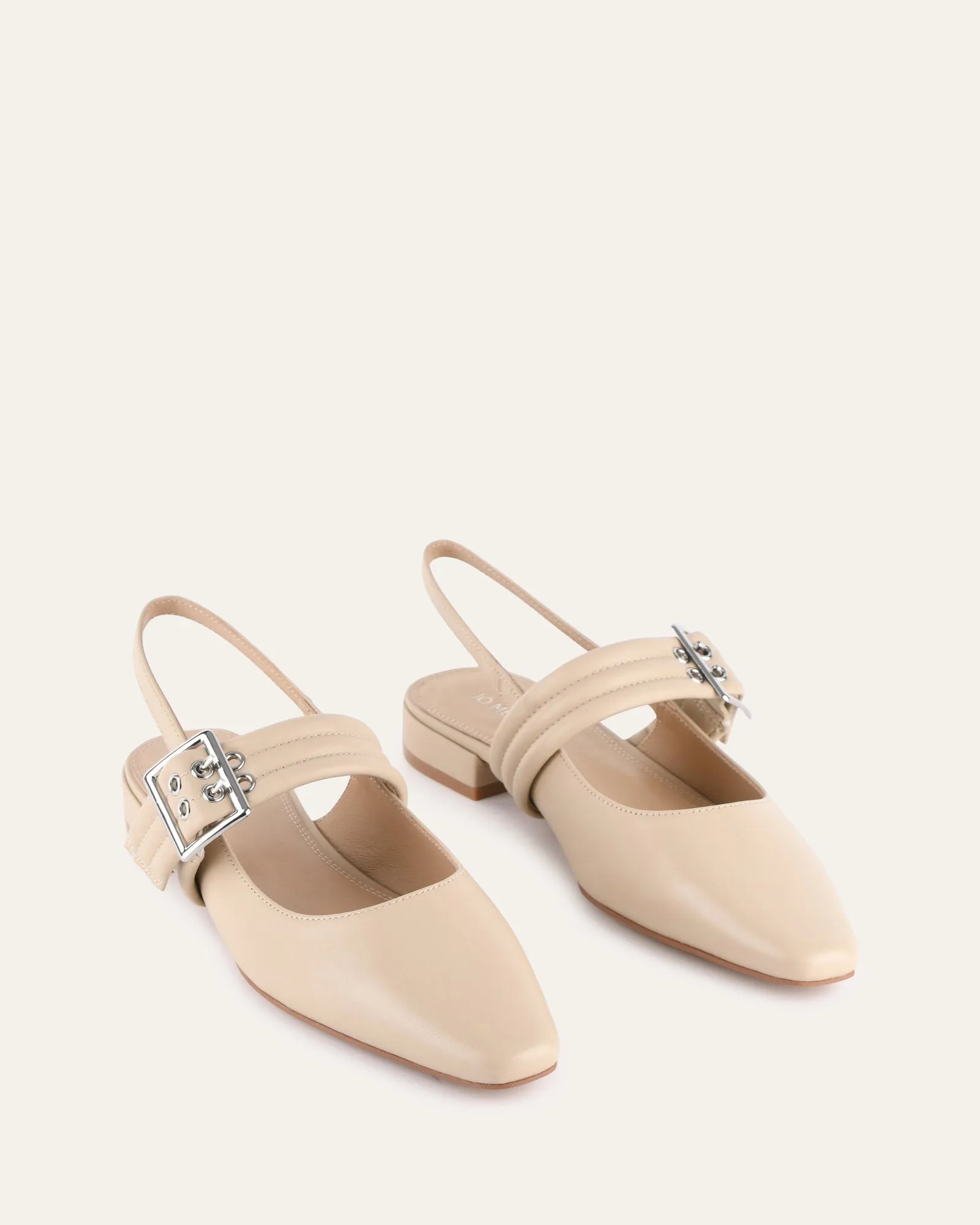 LONDON CASUAL FLATS SAND LEDER