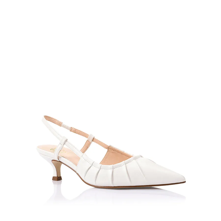 Lucius Slingback Kitten Heels - Kreideweiß