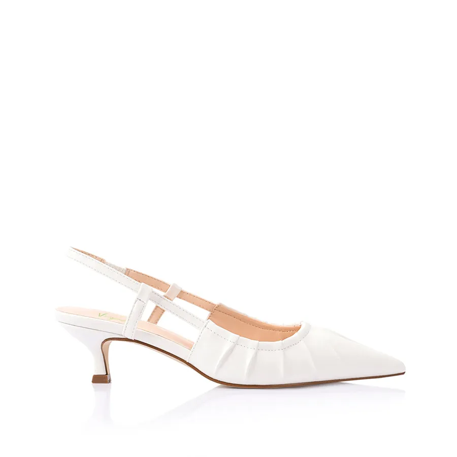 Lucius Slingback Kitten Heels - Kreideweiß