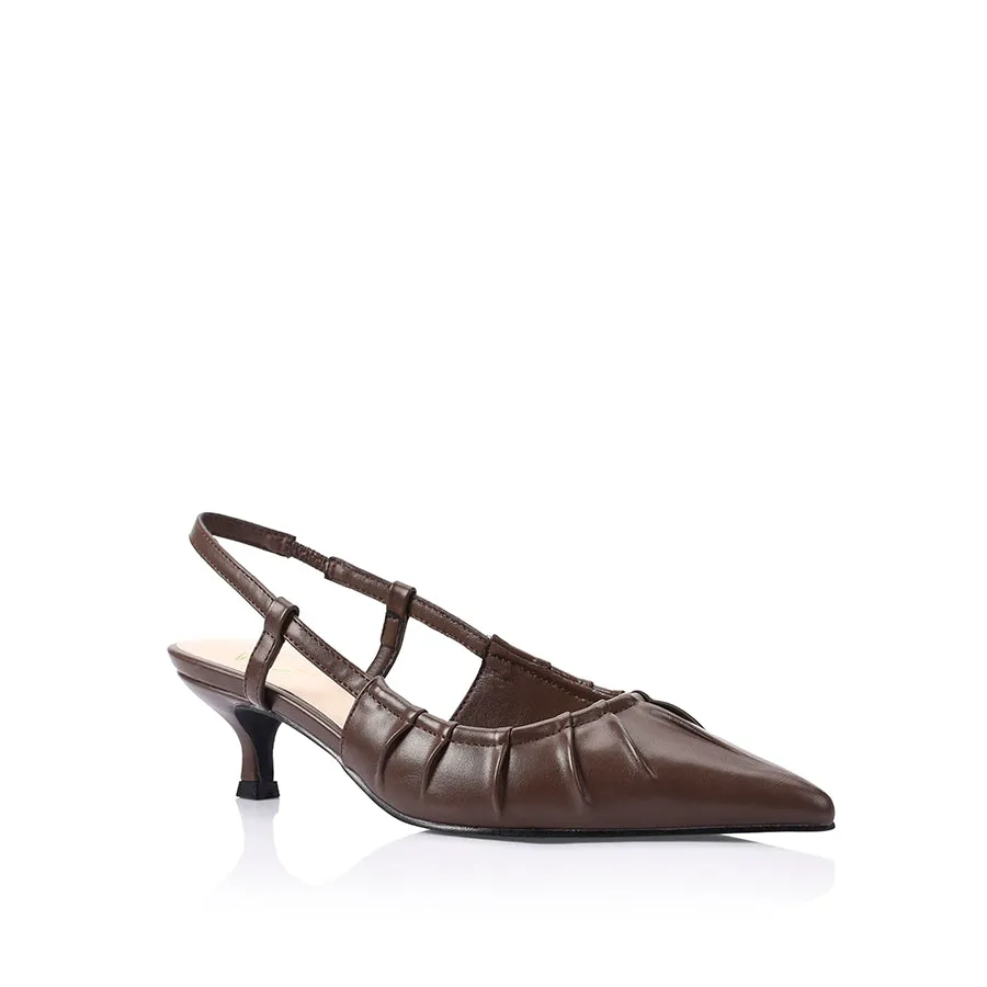 Lucius Slingback Kitten Heels - Schokoladenbraun