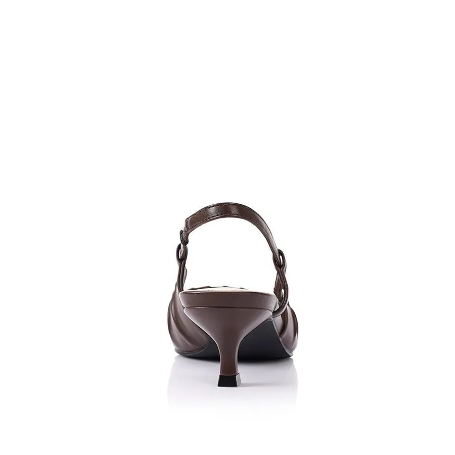 Lucius Slingback Kitten Heels - Schokoladenbraun