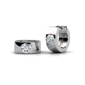 Luxe Swarovski Schmuck Alana 18k Weißgold beschichtete kleine Creolen mit Swarovski Kristallen — Endgültiger Verkauf
