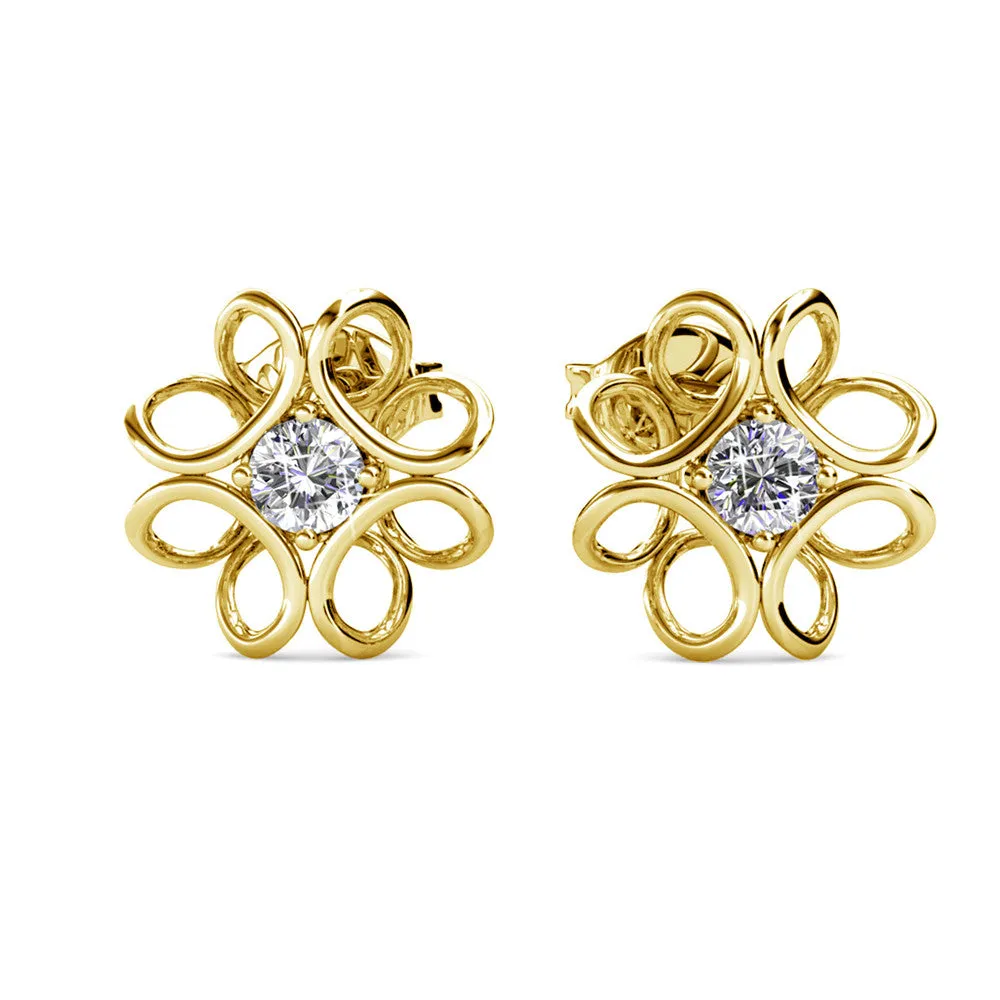 Luxe Swarovski Schmuck Alexis Blumenstecker mit Swarovski Kristallen in 18 Karat Weißgold vergoldet