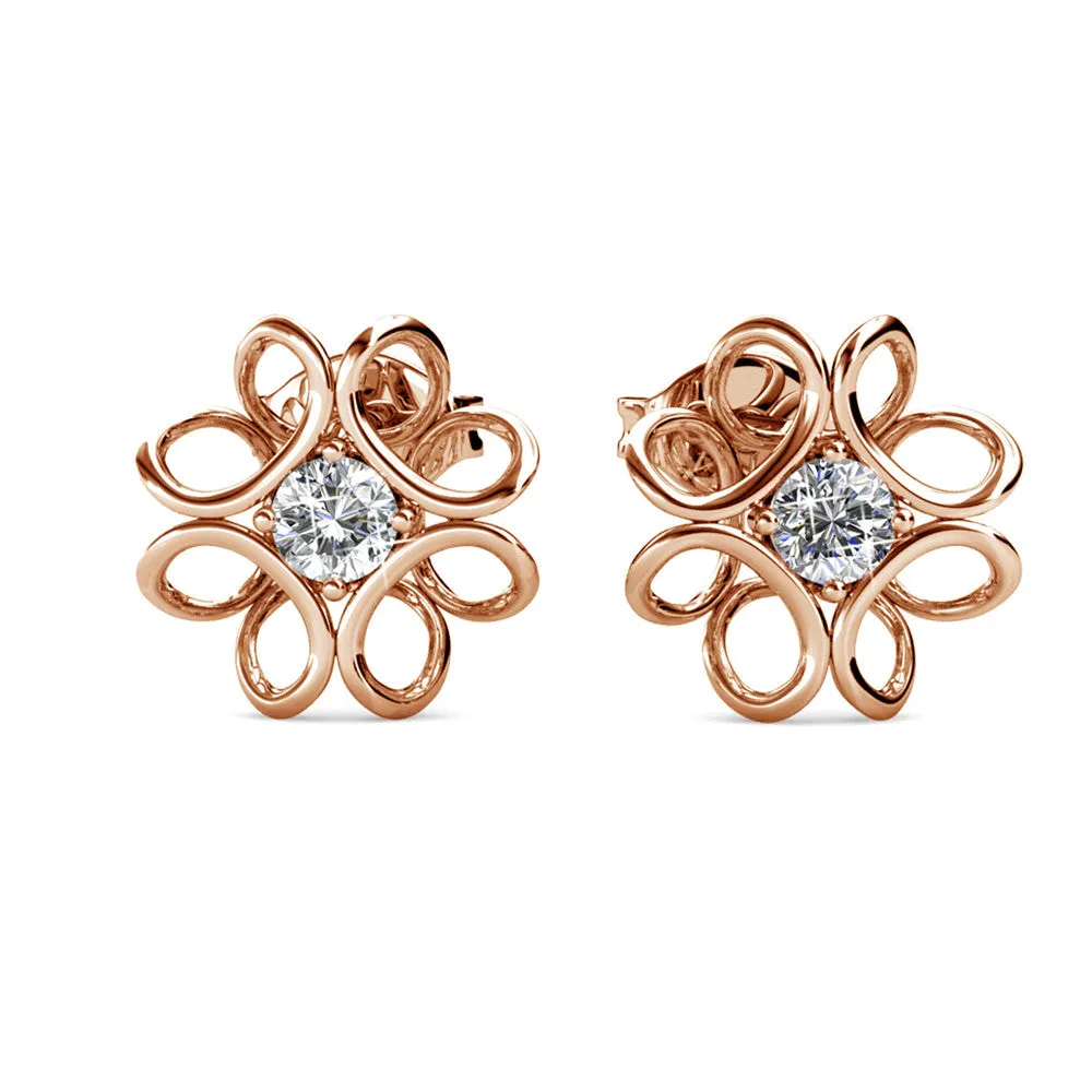 Luxe Swarovski Schmuck Alexis Blumenstecker mit Swarovski Kristallen in 18 Karat Weißgold vergoldet