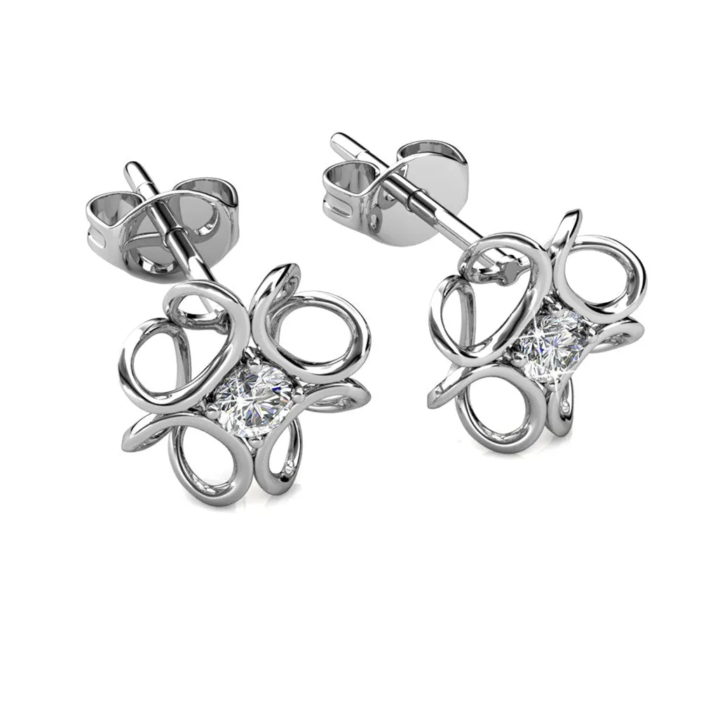 Luxe Swarovski Schmuck Alexis Blumenstecker mit Swarovski Kristallen in 18 Karat Weißgold vergoldet