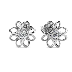 Luxe Swarovski Schmuck Alexis Blumenstecker mit Swarovski Kristallen in 18 Karat Weißgold vergoldet