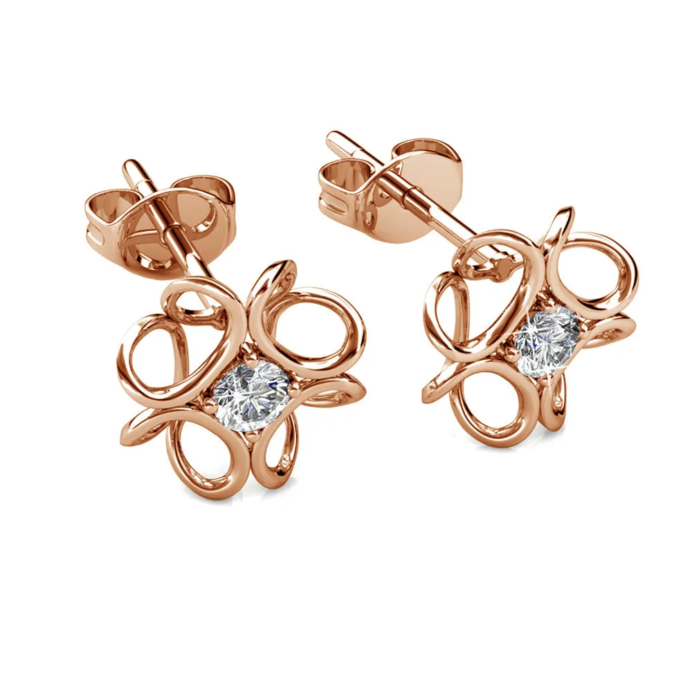Luxe Swarovski Schmuck Alexis Blumenstecker mit Swarovski Kristallen in 18 Karat Weißgold vergoldet