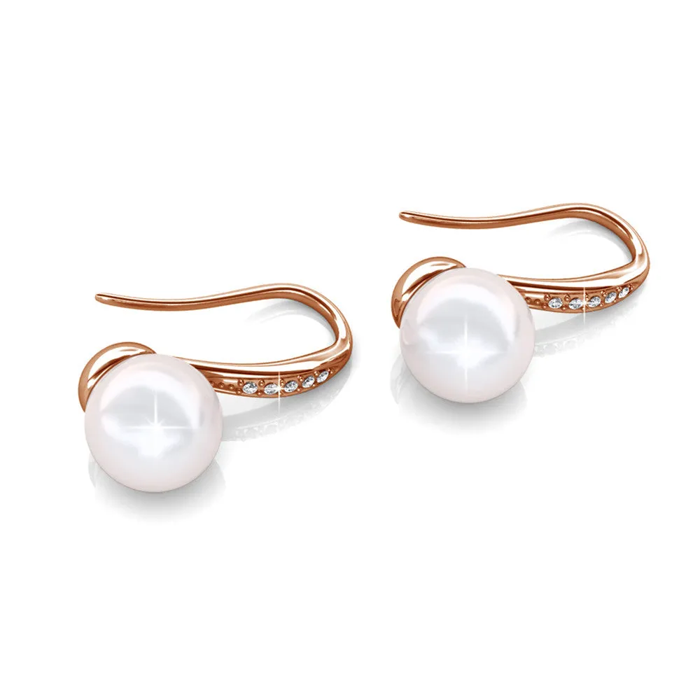 Luxus Swarovski Schmuck Ann 18 Karat Weißgold Süßwasserperlen Ohrringe mit Swarovski Kristallen