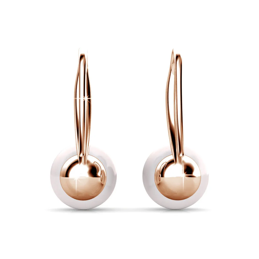 Luxus Swarovski Schmuck Ann 18 Karat Weißgold Süßwasserperlen Ohrringe mit Swarovski Kristallen