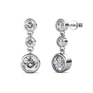 Luxus Swarovski Schmuck Bailey 18 Karat Weißgold beschichtete Creolen mit Swarovski Kristallen