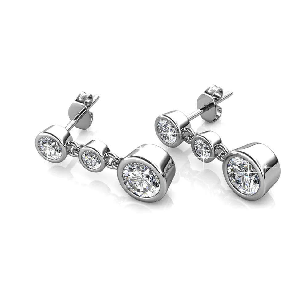 Luxus Swarovski Schmuck Bailey 18 Karat Weißgold beschichtete Creolen mit Swarovski Kristallen