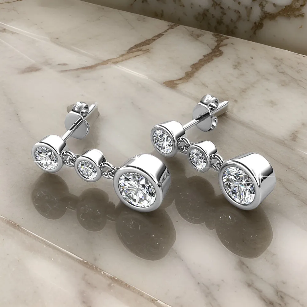 Luxus Swarovski Schmuck Bailey 18 Karat Weißgold beschichtete Creolen mit Swarovski Kristallen