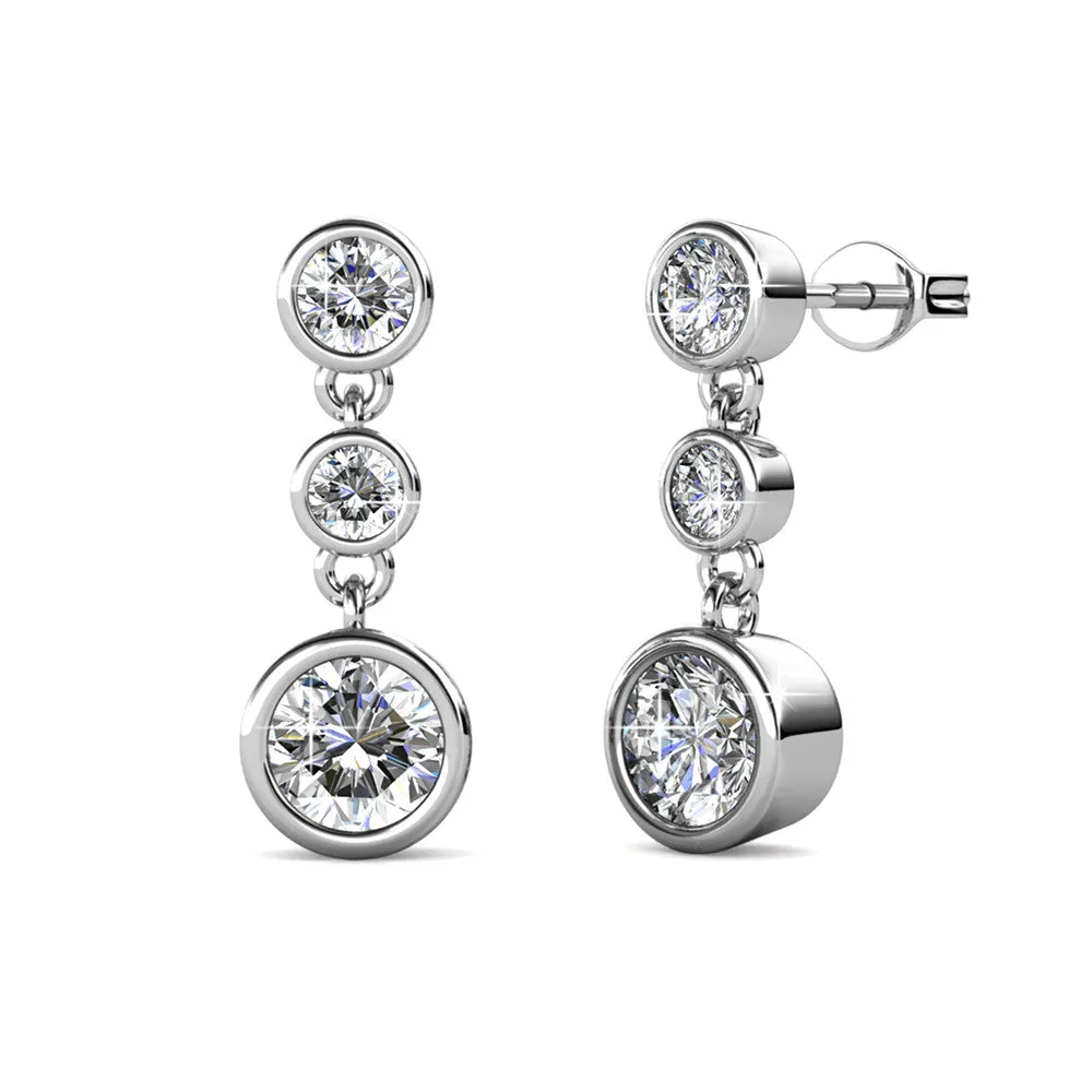 Luxus Swarovski Schmuck Bailey 18 Karat Weißgold beschichtete Creolen mit Swarovski Kristallen