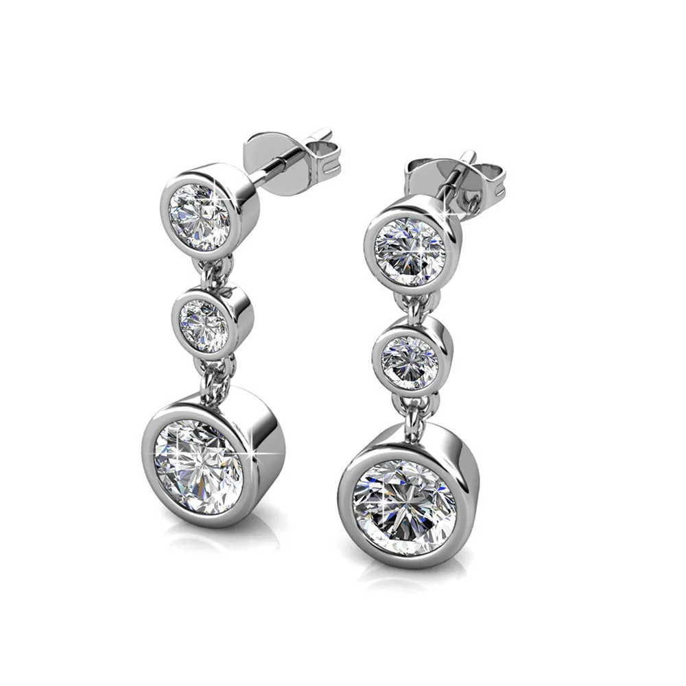 Luxus Swarovski Schmuck Bailey 18 Karat Weißgold beschichtete Creolen mit Swarovski Kristallen