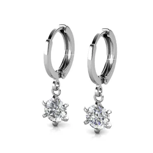Luxe Swarovski-Schmuck Davina 18k Weißgold beschichtete Creolen Ohrringe mit Swarovski-Kristallen — Endgültiger Verkauf