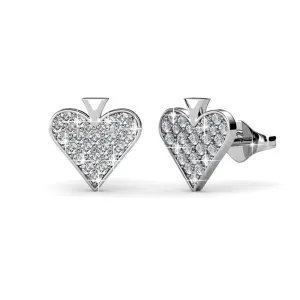 Luxe Swarovski Schmuck Dylan 18k Weißgold vergoldete Herz Ohrringe mit Swarovski Kristallen - Schlussverkauf