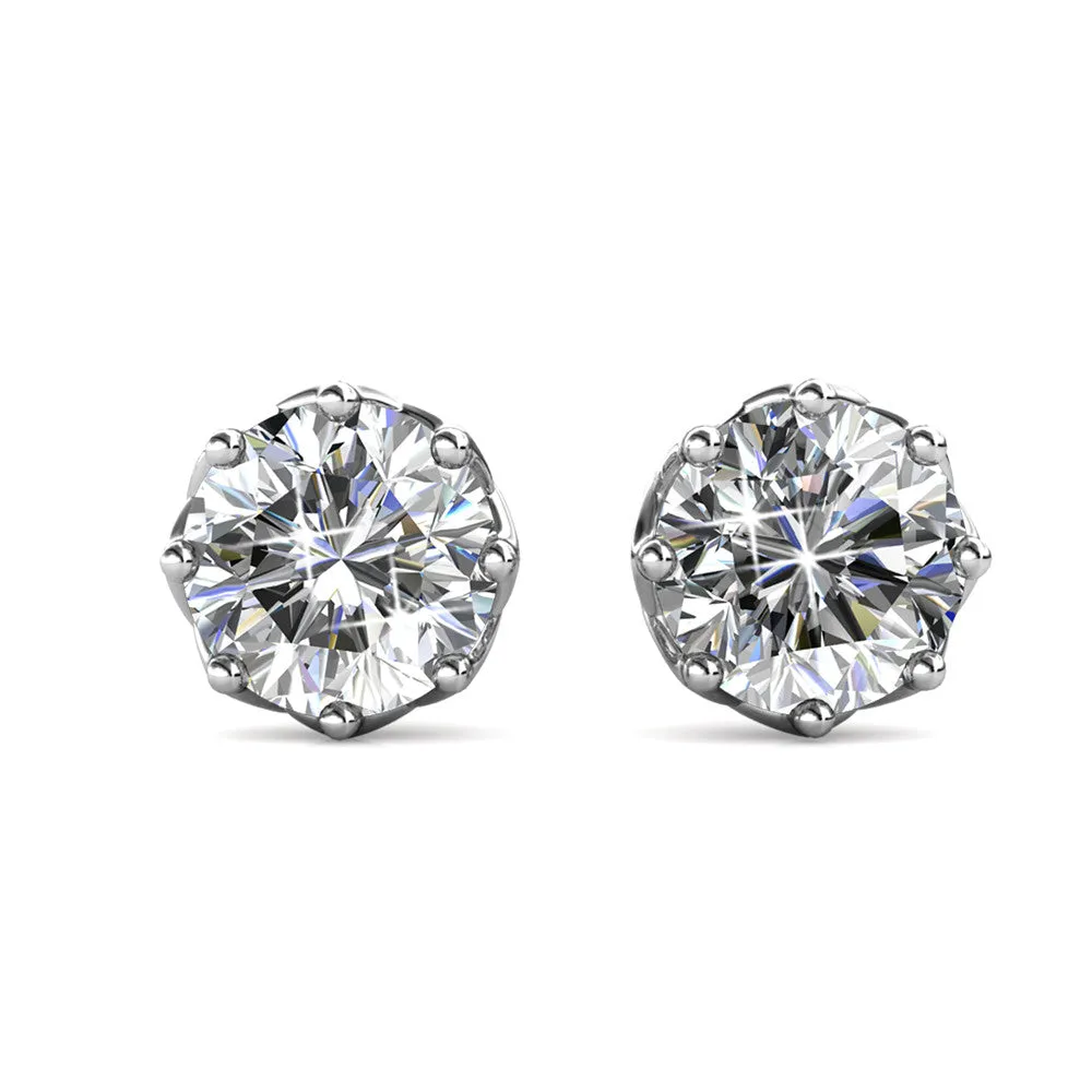 Luxus Swarovski Schmuck Eden 18k Weißgold beschichtete Kristall Ohrstecker mit Swarovski Kristall