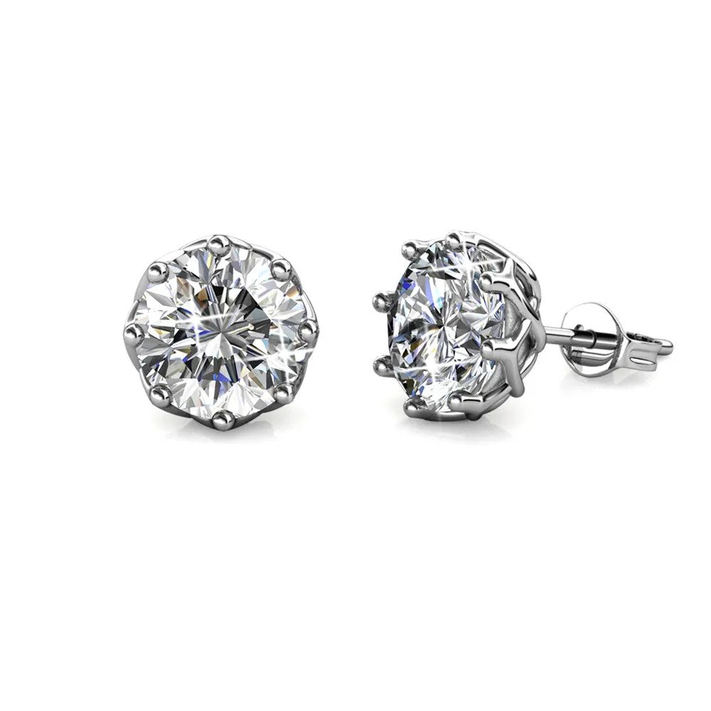 Luxus Swarovski Schmuck Eden 18k Weißgold beschichtete Kristall Ohrstecker mit Swarovski Kristall