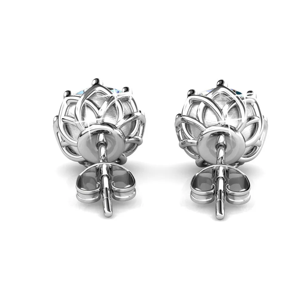 Luxus Swarovski Schmuck Eden 18k Weißgold beschichtete Kristall Ohrstecker mit Swarovski Kristall