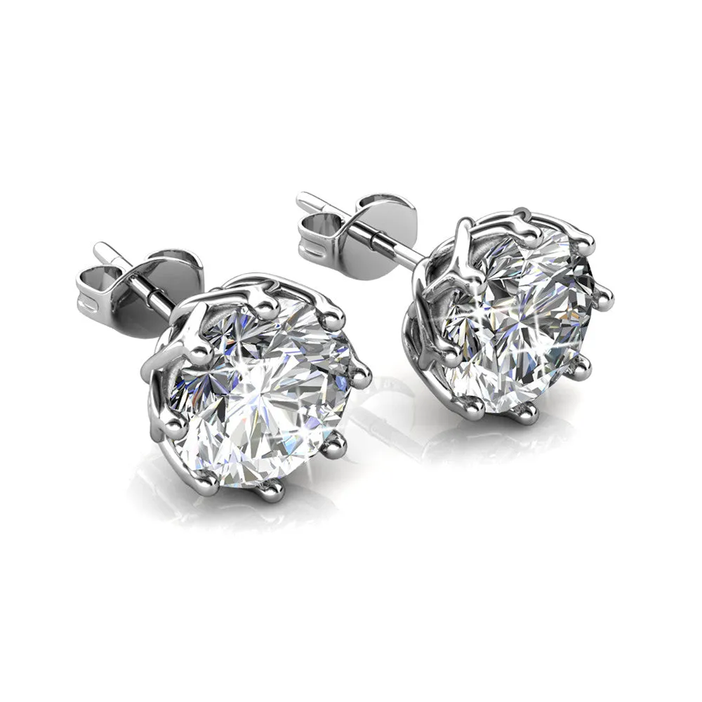 Luxus Swarovski Schmuck Eden 18k Weißgold beschichtete Kristall Ohrstecker mit Swarovski Kristall