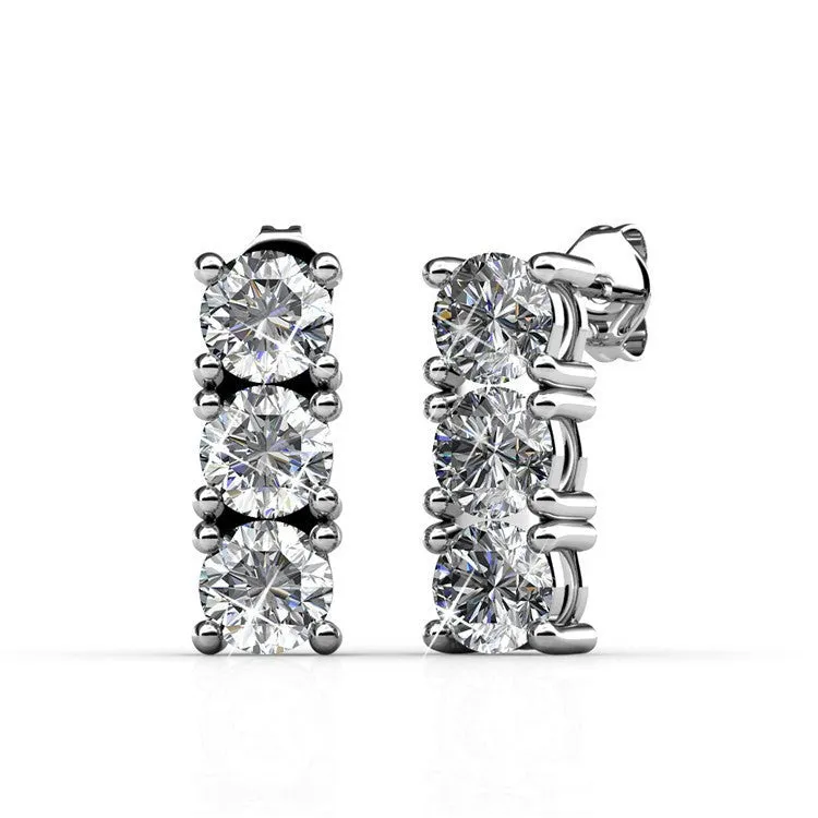 Luxuriöse Swarovski-Schmuck Eliana Stecker mit Swarovski-Kristallen in 18 Karat Weißgold beschichtet
