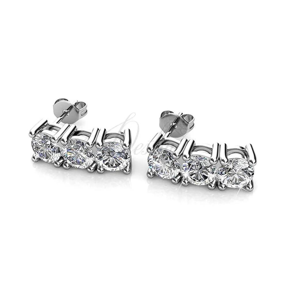 Luxuriöse Swarovski-Schmuck Eliana Stecker mit Swarovski-Kristallen in 18 Karat Weißgold beschichtet