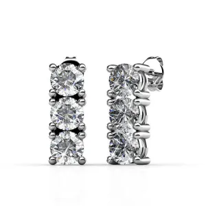 Luxuriöse Swarovski-Schmuck Eliana Stecker mit Swarovski-Kristallen in 18 Karat Weißgold beschichtet