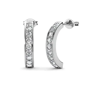 Luxus Swarovski Schmuck Erin 18k Weißgold beschichtete Halbkreis Ohrringe mit Swarovski Kristallen