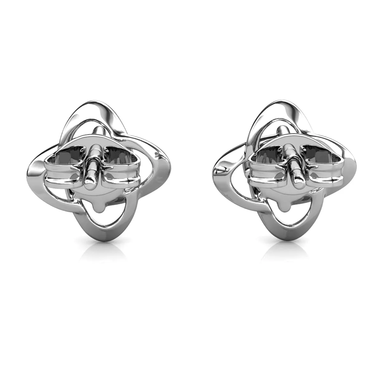 Luxus Swarovski Schmuck Unendlichkeits-Januar-Geburtsstein Granat Ohrringe 18k Weißgold beschichtetes Silber Geburtsstein Ohrringe mit Swarovski Kristall