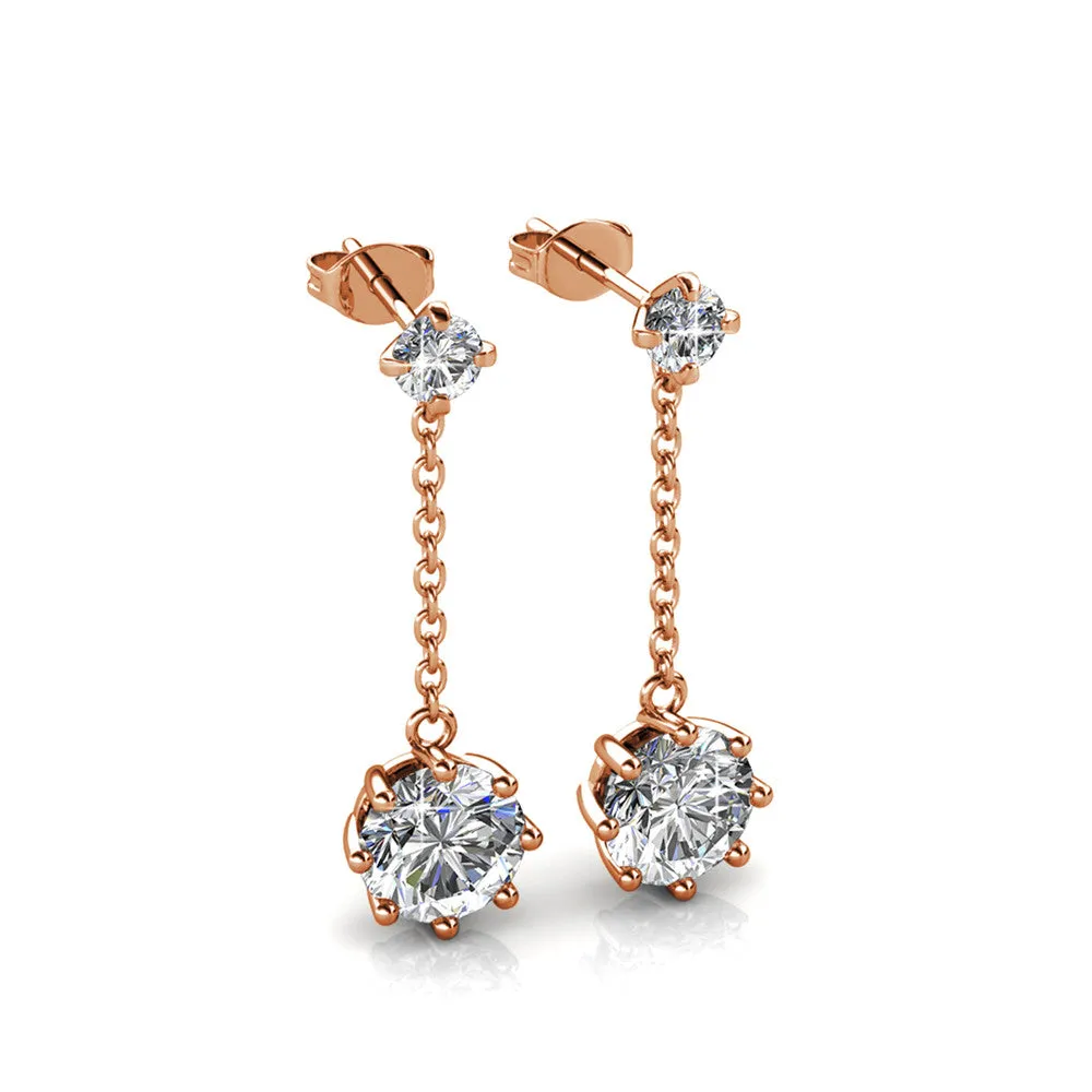 Luxus Swarovski Schmuck Jessie Ohrstecker mit Swarovski Kristallen in 18 Karat Weißgold beschichtet