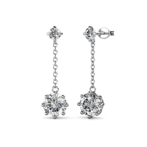 Luxus Swarovski Schmuck Jessie Ohrstecker mit Swarovski Kristallen in 18 Karat Weißgold beschichtet