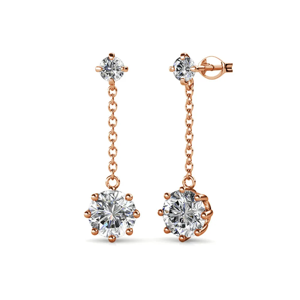 Luxus Swarovski Schmuck Jessie Ohrstecker mit Swarovski Kristallen in 18 Karat Weißgold beschichtet
