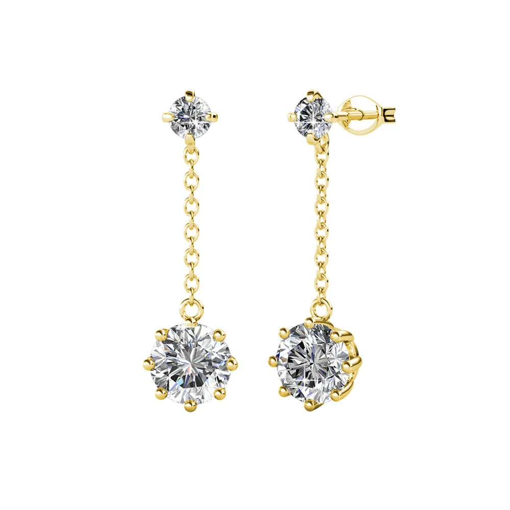 Luxus Swarovski Schmuck Jessie Ohrstecker mit Swarovski Kristallen in 18 Karat Weißgold beschichtet