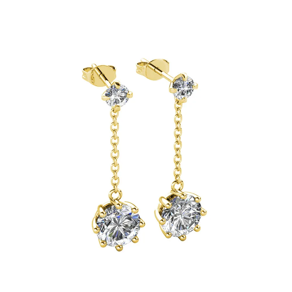 Luxus Swarovski Schmuck Jessie Ohrstecker mit Swarovski Kristallen in 18 Karat Weißgold beschichtet