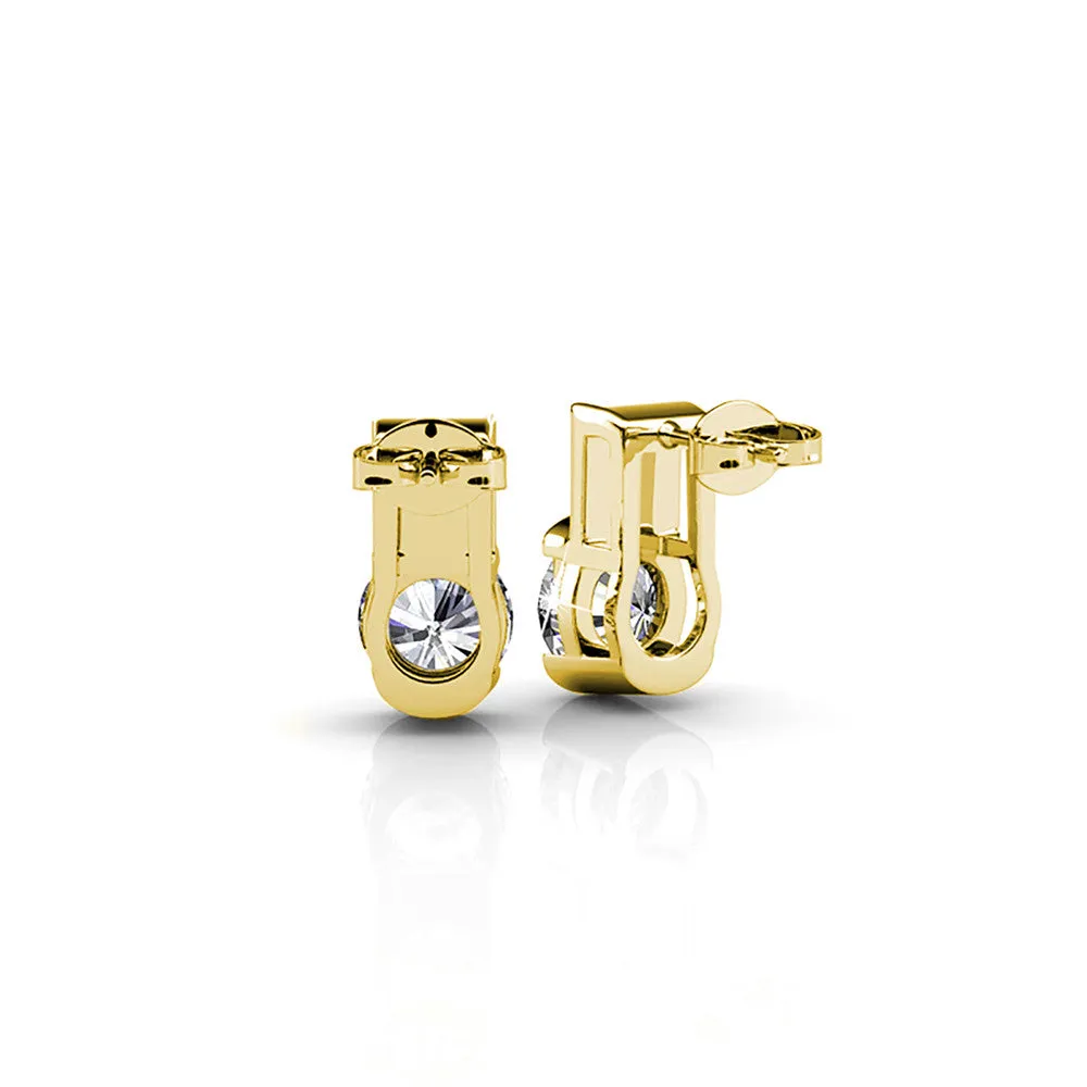 Luxe Swarovski Schmuck Laya 18k Weißgold beschichtete Steckerohrringe mit Swarovski Kristallen — Endgültiger Verkauf