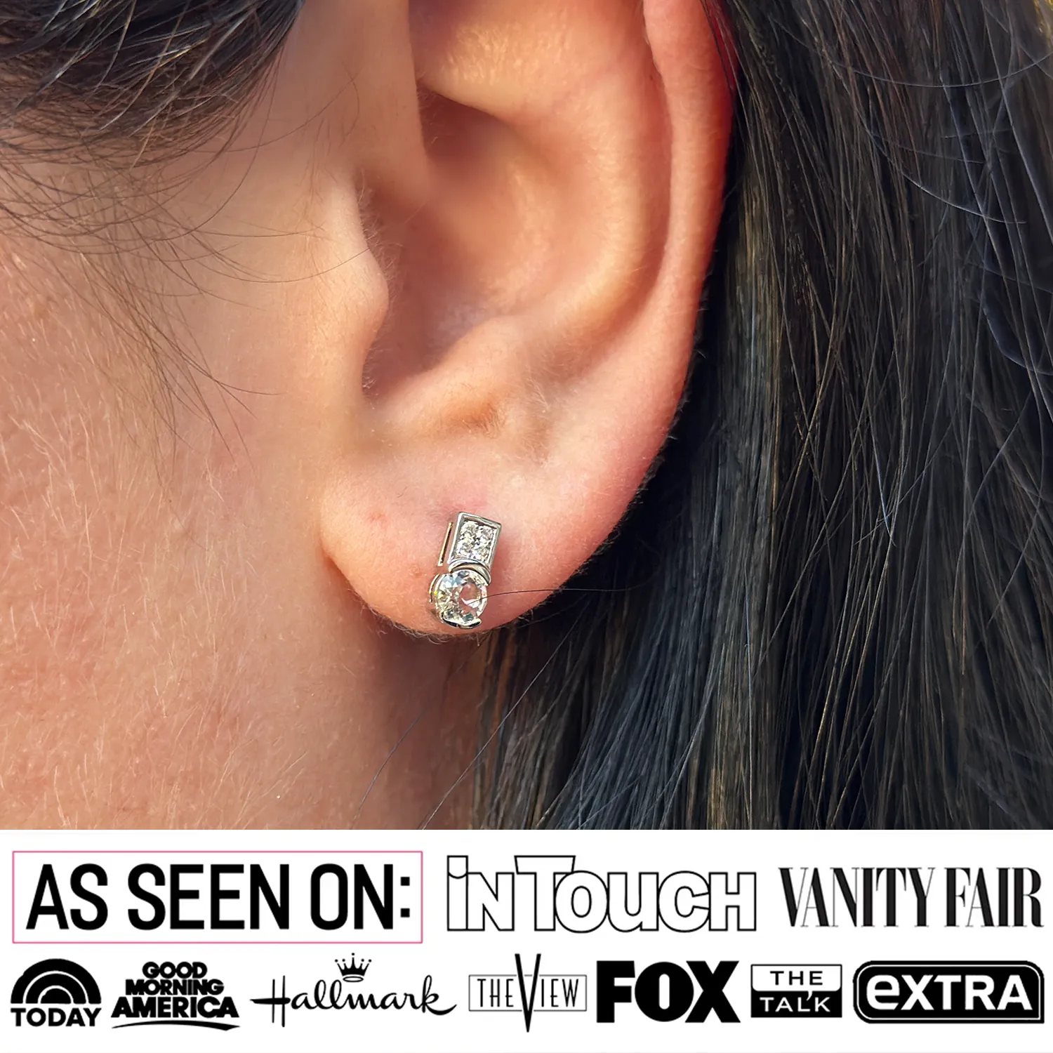 Luxe Swarovski Schmuck Laya 18k Weißgold beschichtete Steckerohrringe mit Swarovski Kristallen — Endgültiger Verkauf
