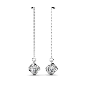 Luxus Swarovski Schmuck Lena 18 Karat Weißgold Ohrringe mit Swarovski Kristallen